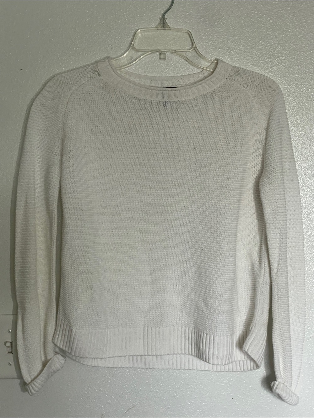 Eileen Fisher Off-White Crewneck Boxy Sweater